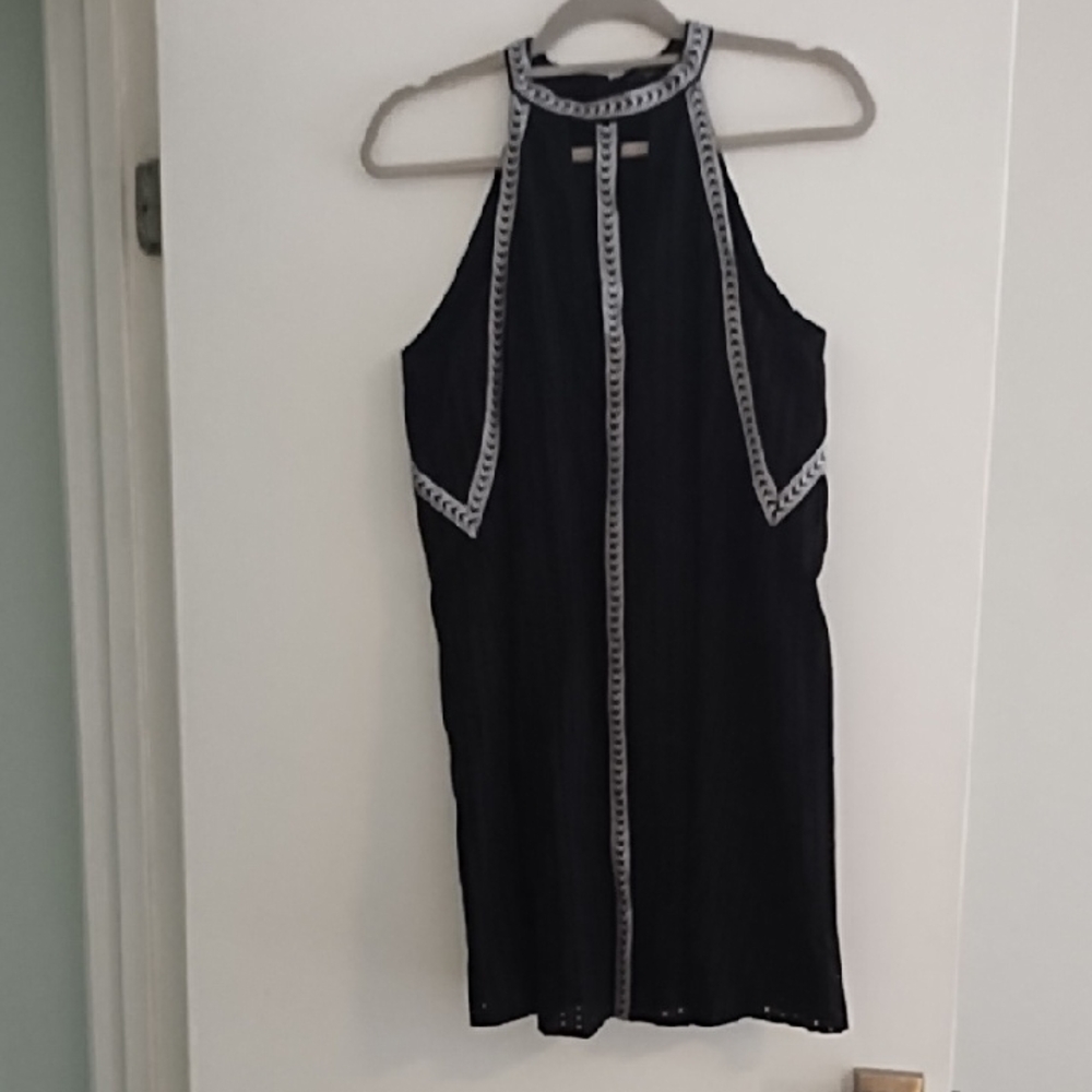 BCBGMaxAzria Black Mini Dress with White Accents